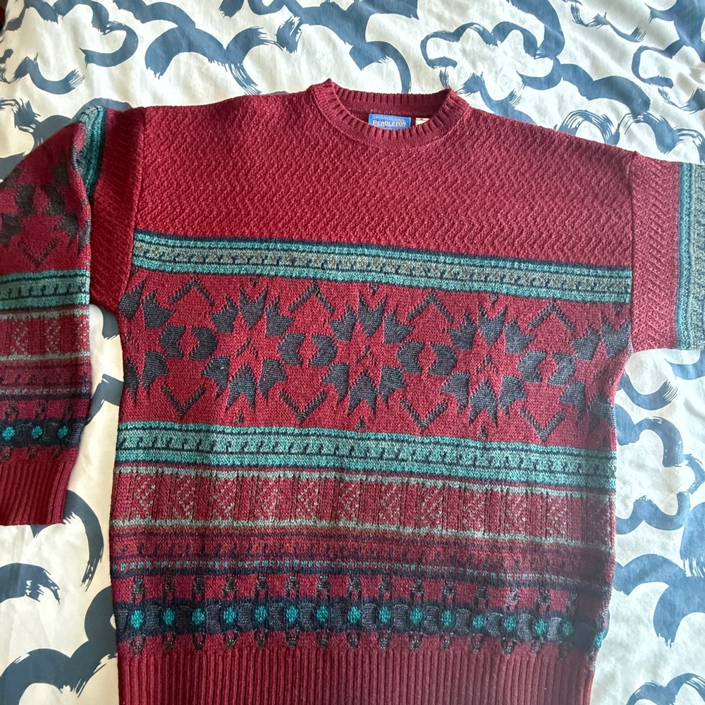 Vintage Perfect Condition Pendleton Deep Red Knit… - image 6